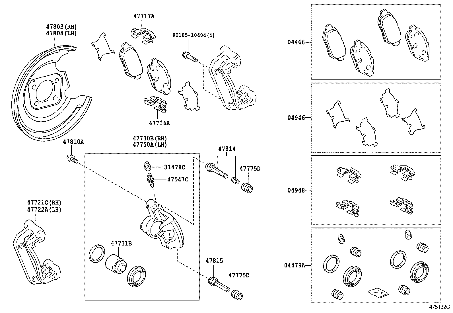 47816-52050 PLATE, PAD SUPPORT, NO.1(FOR REAR DISC BRAKE) product image