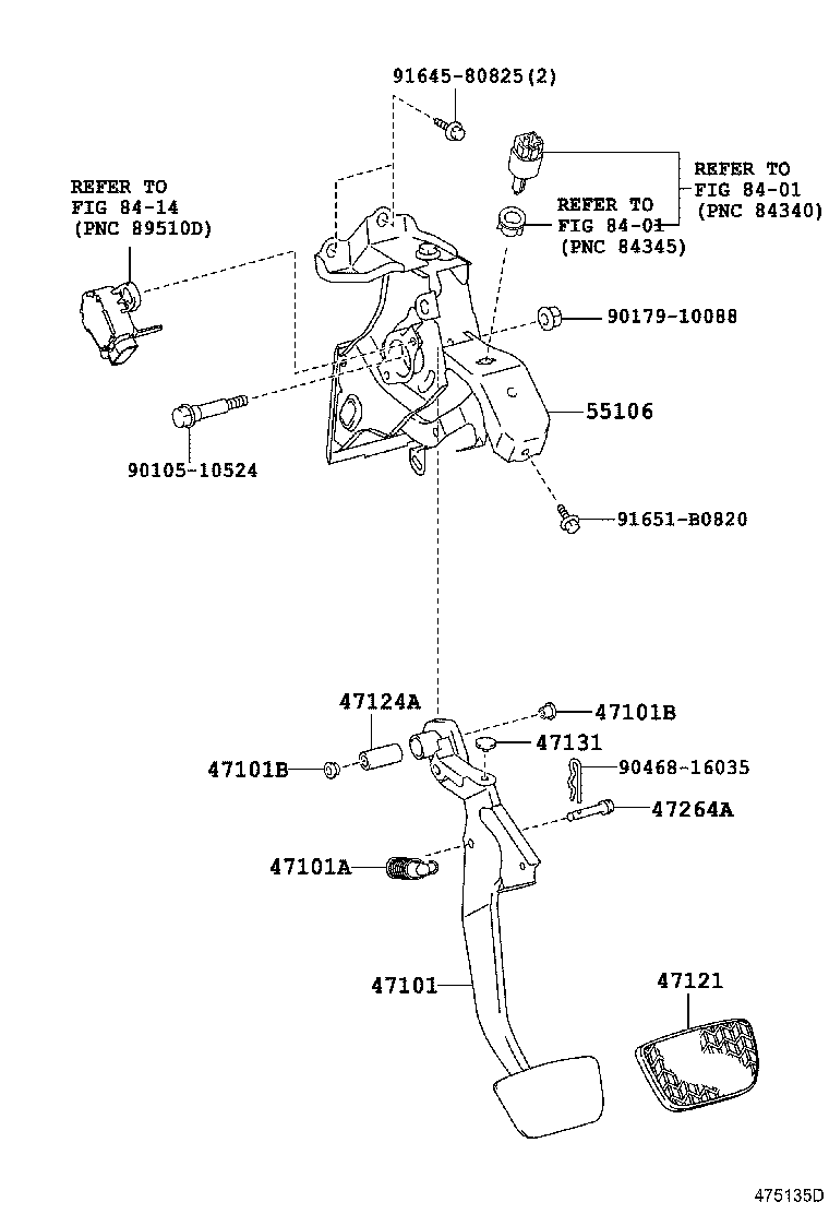Toyota 55106-33140 SUPPORT SUB-ASSY, BRAKE PEDAL