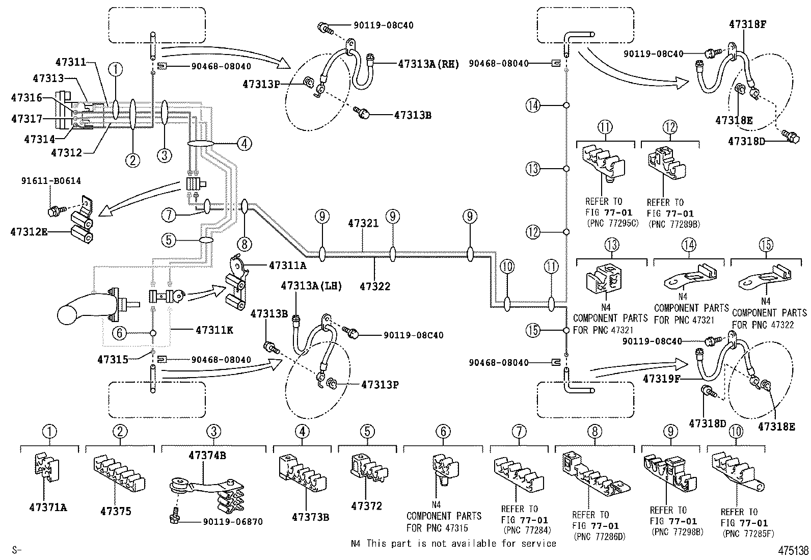 47311-06170 TUBE, FRONT BRAKE, NO.1 product image