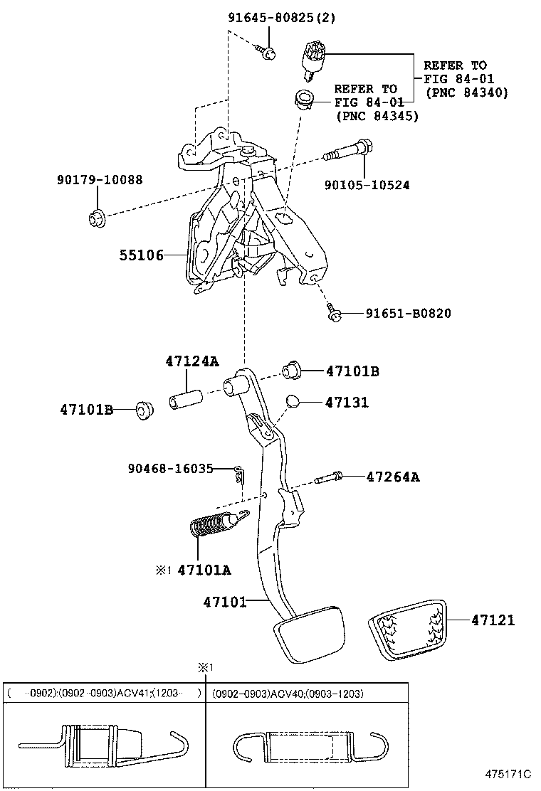 47101-06130 PEDAL SUB-ASSY, BRAKE product image