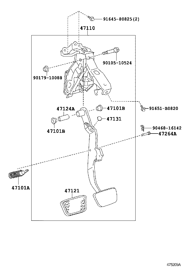 47110-06130 SUPPORT ASSY, BRAKE PEDAL product image