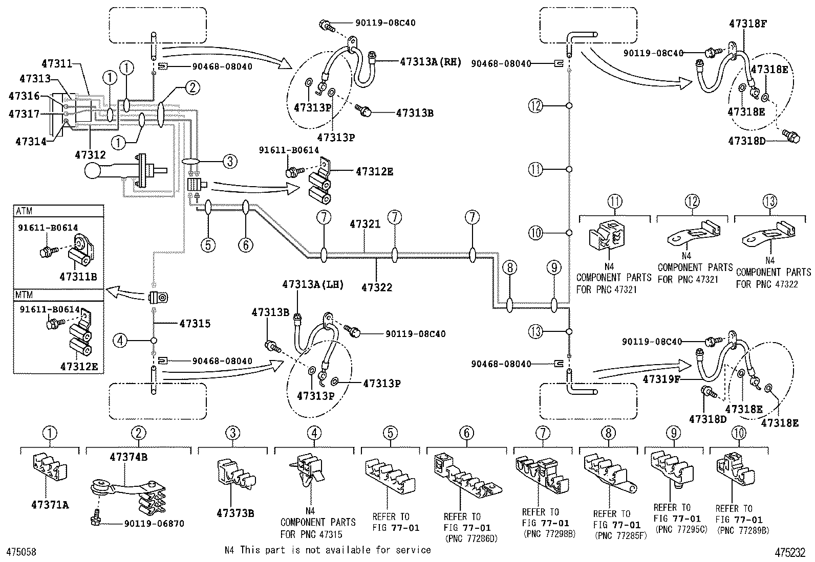 47311-06160 TUBE, FRONT BRAKE, NO.1 product image