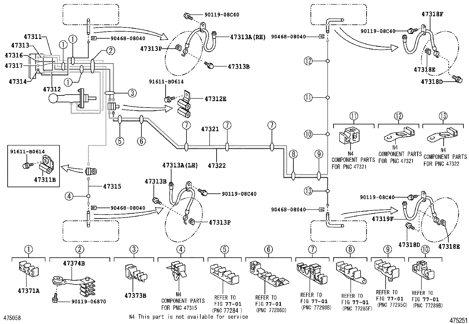 47311-06170 TUBE, FRONT BRAKE, NO.1 product image