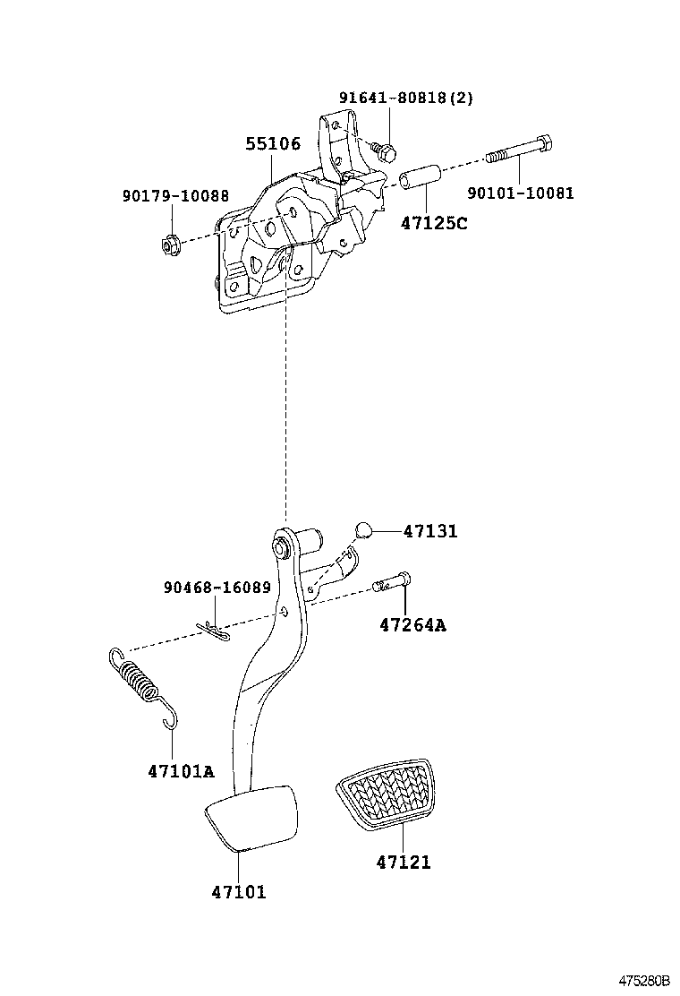 47101-50100 PEDAL SUB-ASSY, BRAKE product image