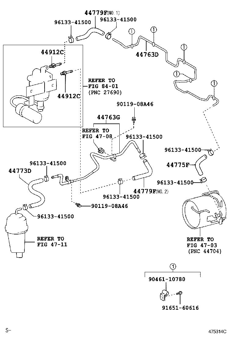 44763-36041 TUBE, HOSE TO HOSE, NO.1 product image