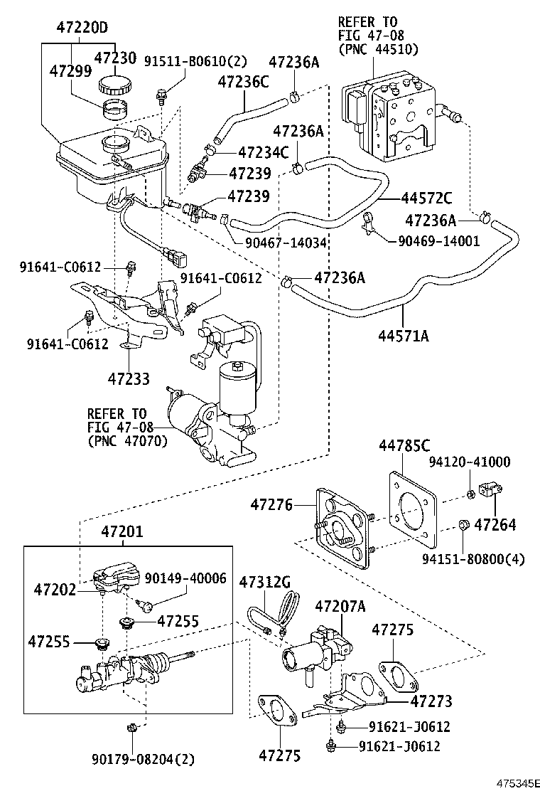 Toyota 44571-50110 HOSE, BRAKE ACTUATOR, NO.1