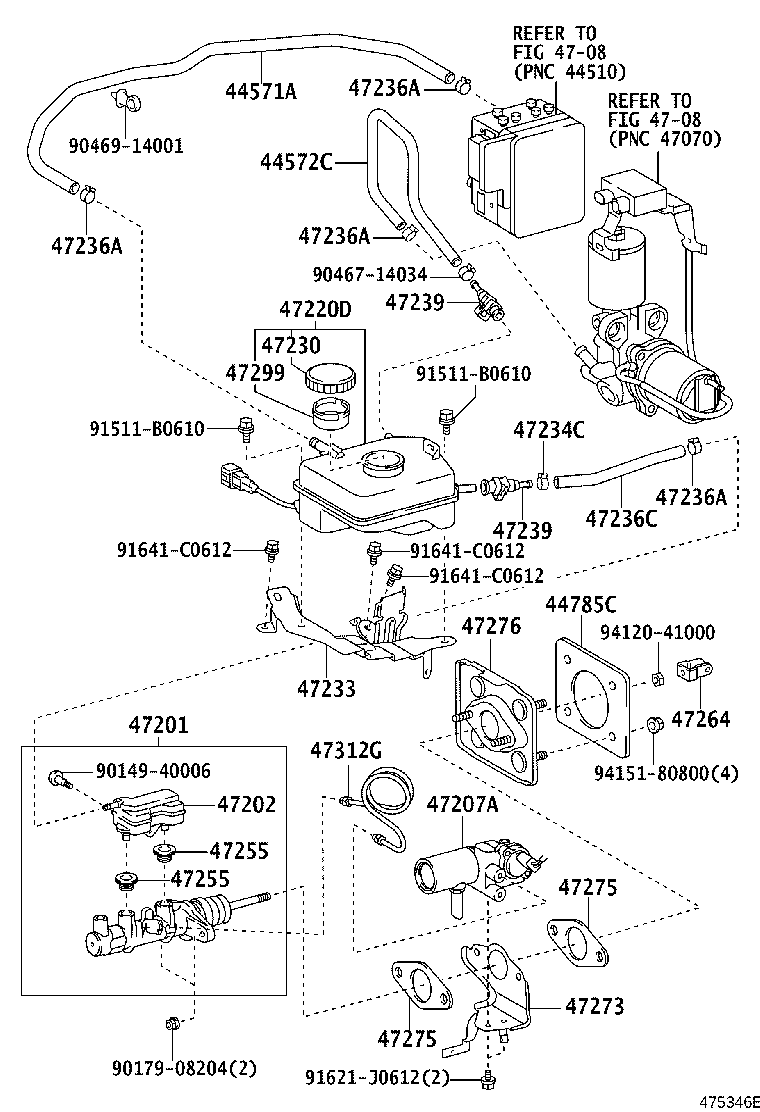44571-50100 HOSE, BRAKE ACTUATOR, NO.1 product image