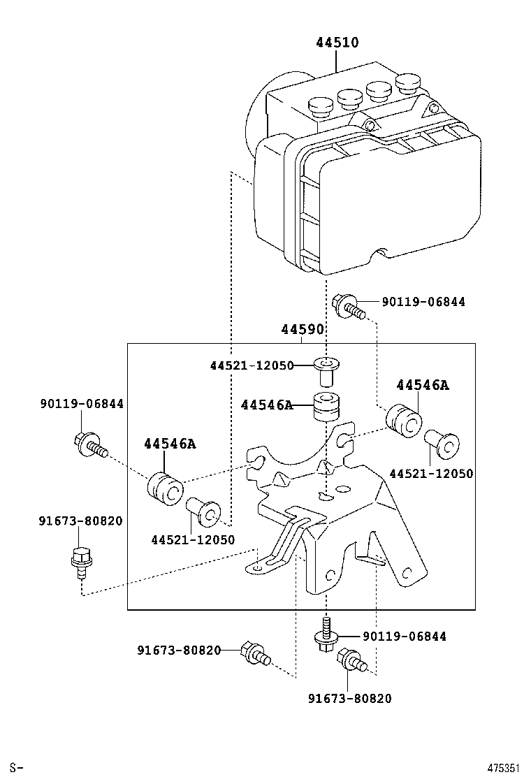 44590-12140 BRACKET ASSY, BRAKE ACTUATOR product image