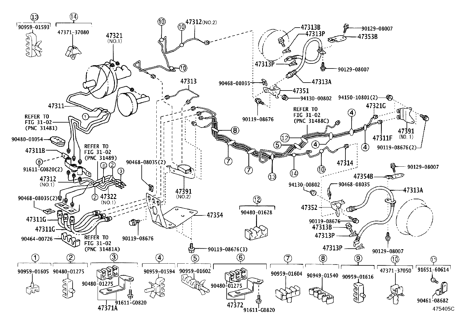 47311-F1010 TUBE, FRONT BRAKE, NO.1 product image