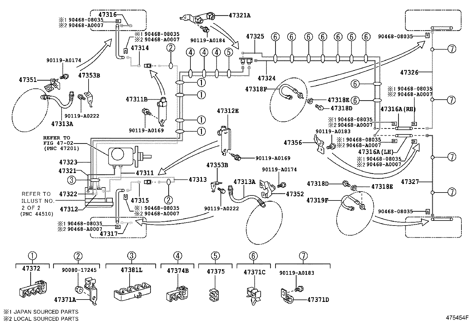Toyota 47314-0C020 TUBE, FRONT BRAKE, NO.4