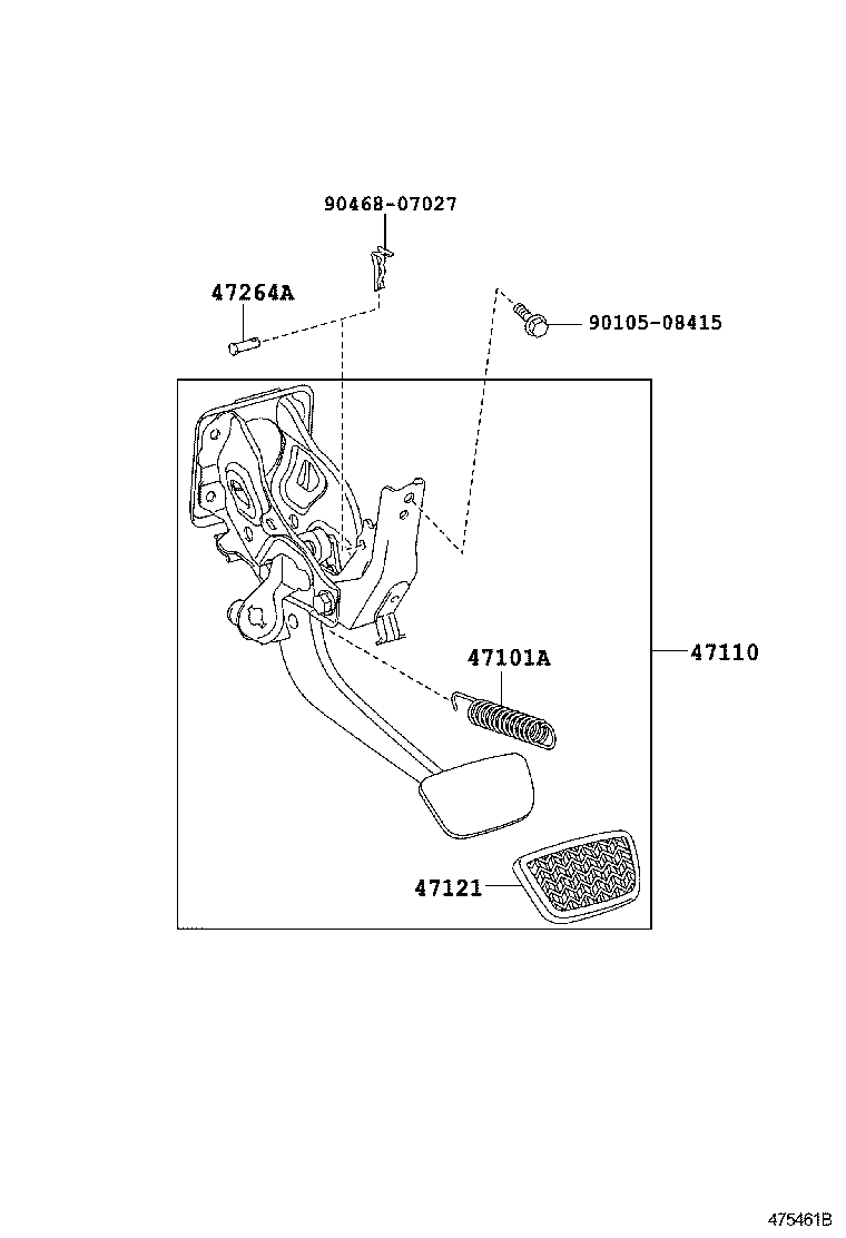 Toyota 47110-0C030 SUPPORT ASSY, BRAKE PEDAL
