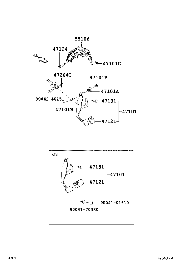 47110-B4010 PEDAL SUB-ASSY, BRAKE product image