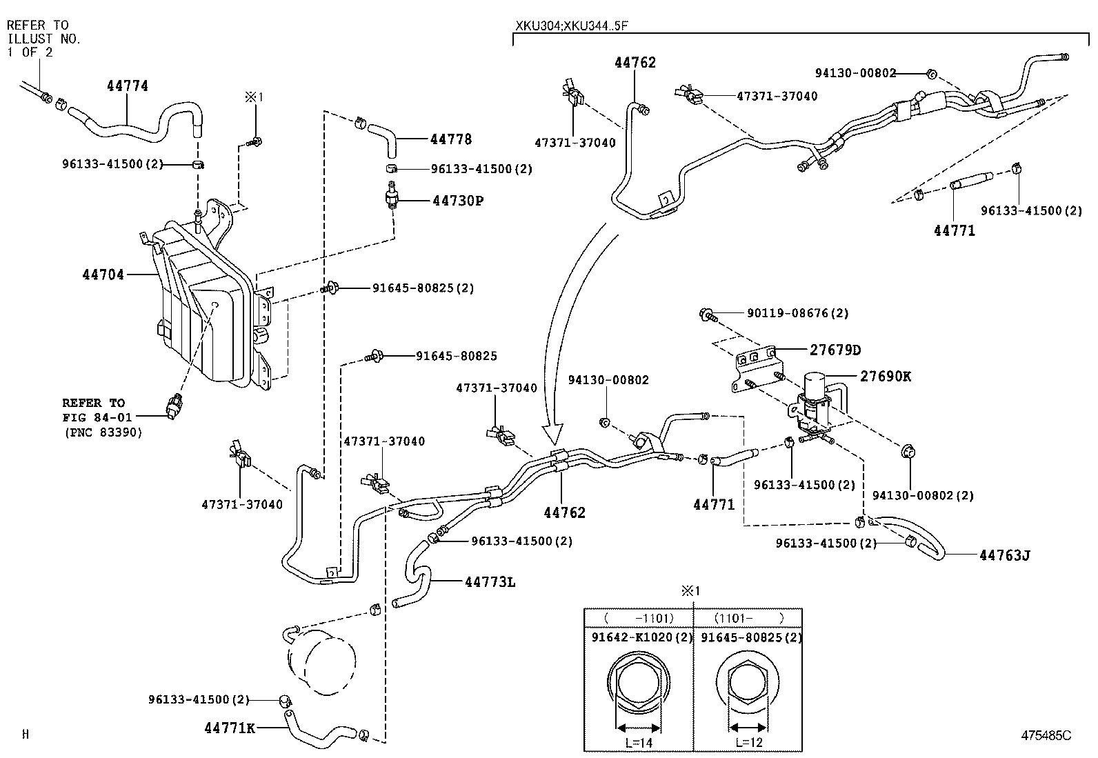 44771-37570 HOSE, VACUUM TUBE TO VACUUM PUMP product image