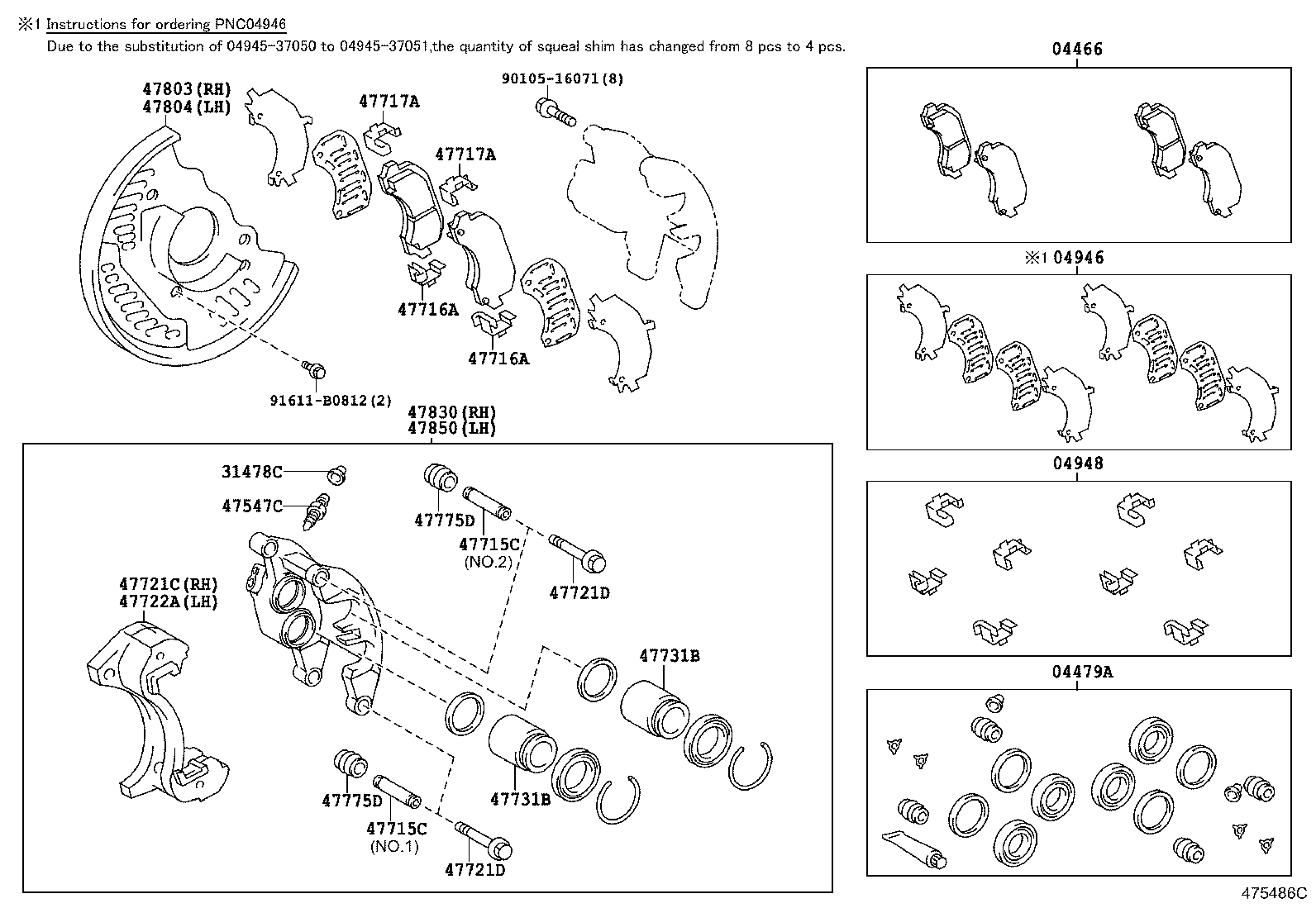 04478-37090 CYLINDER KIT, DISC BRAKE, REAR product image
