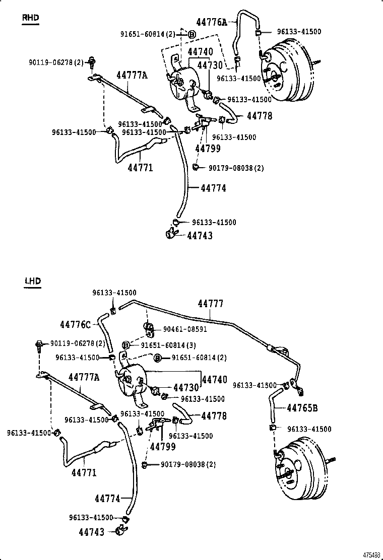 44772-60110 HOSE, VACUUM RESERVOIR TO BRAKE BOOSTER product image