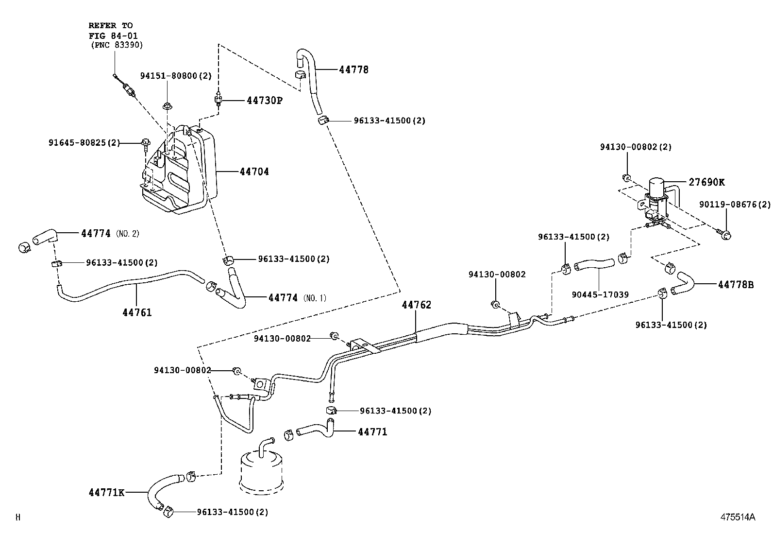 44704-37270 RESERVOIR SUB-ASSY, VACUUM product image