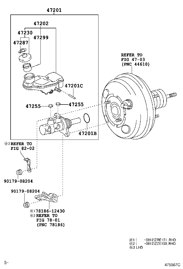 47201-19035 CYLINDER SUB-ASSY, BRAKE MASTER product image