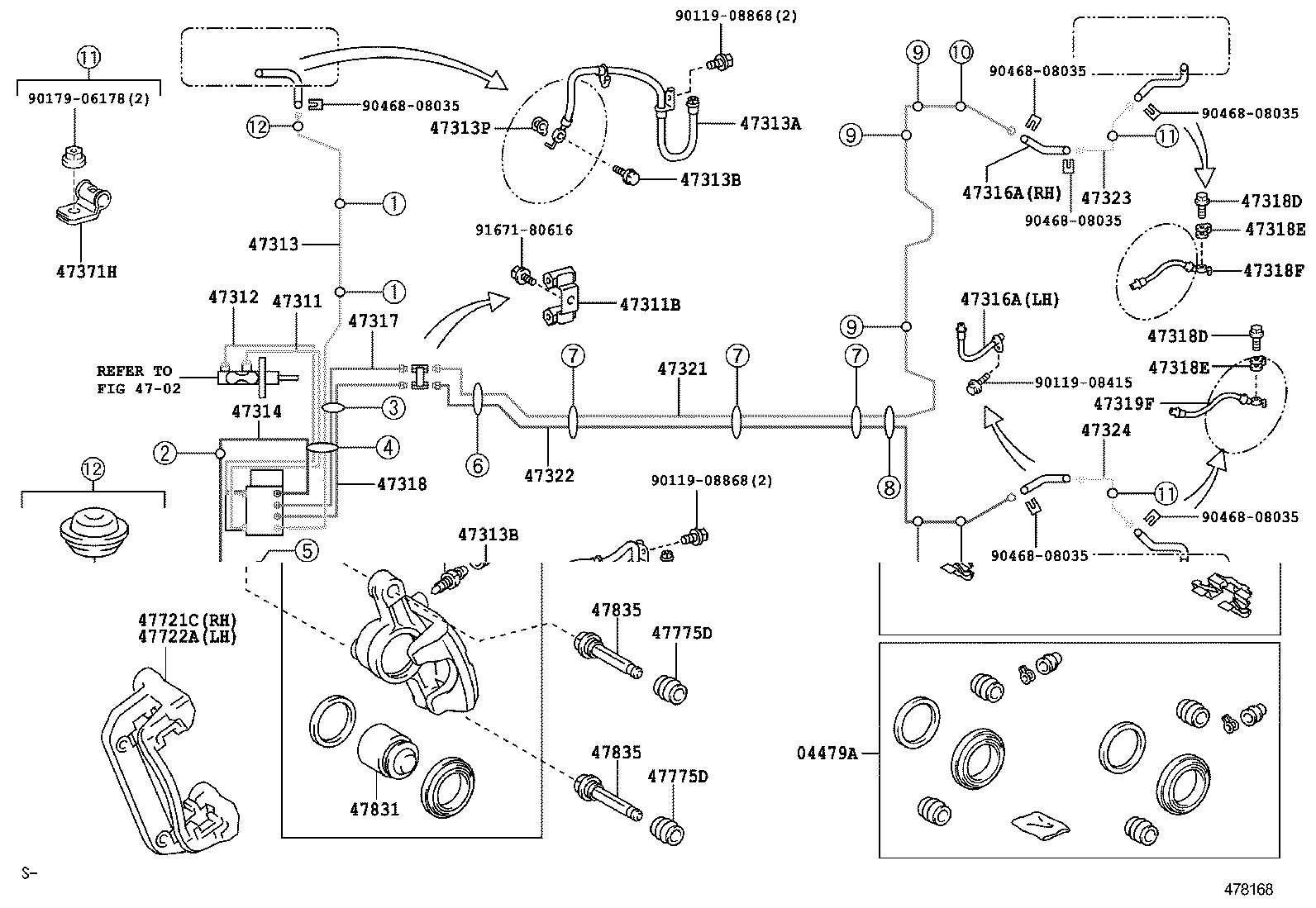 47311-12A20 TUBE, FRONT BRAKE, NO.1 product image