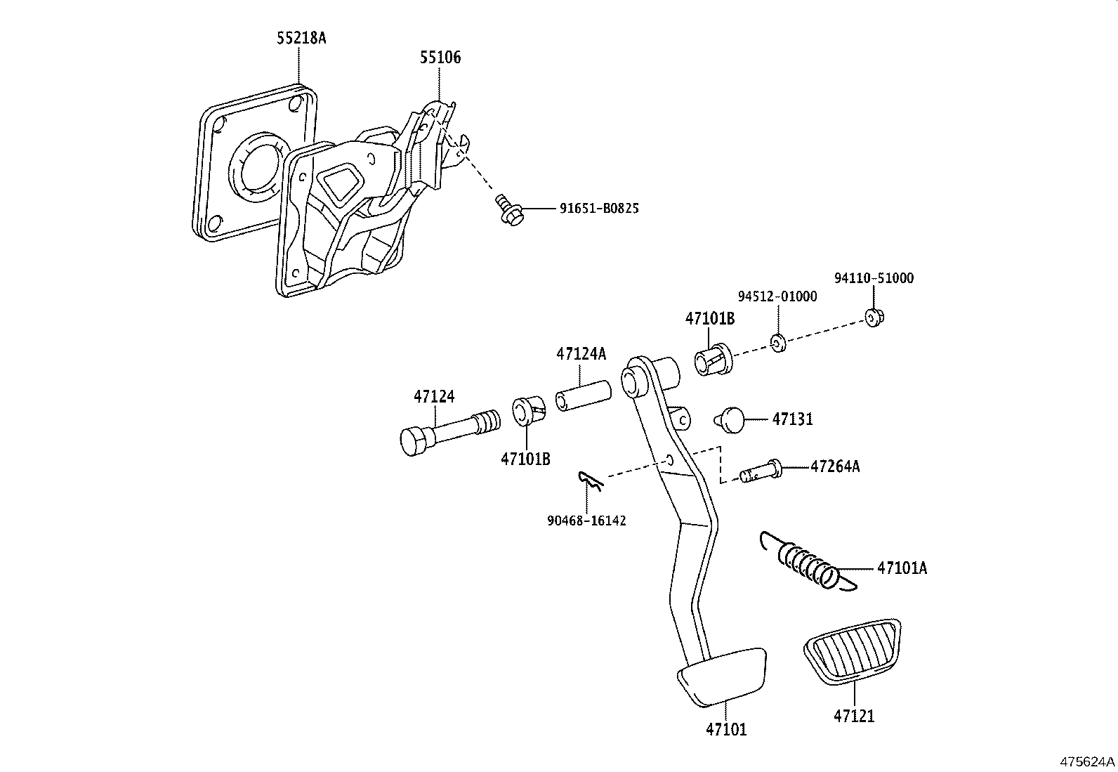 47101-43010 PEDAL SUB-ASSY, BRAKE product image