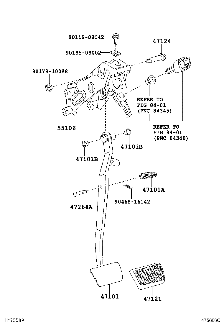 47101-12631 PEDAL SUB-ASSY, BRAKE product image