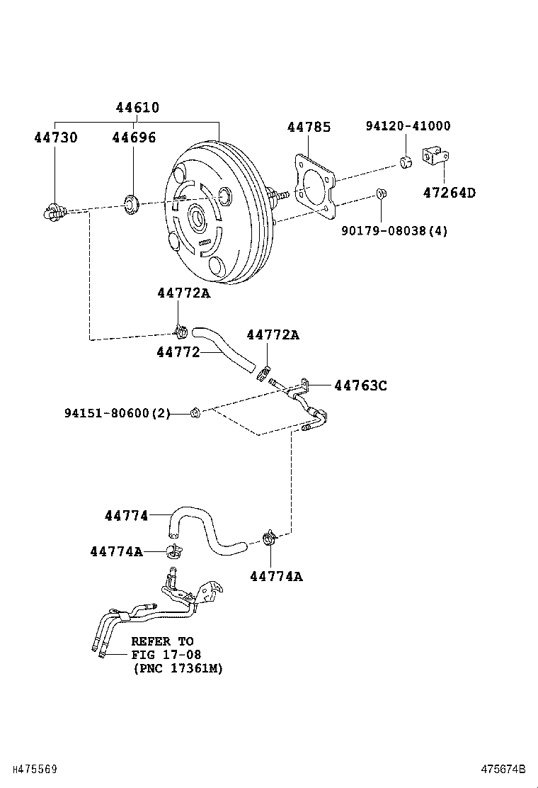 44763-12420 TUBE, HOSE TO HOSE, NO.2 product image