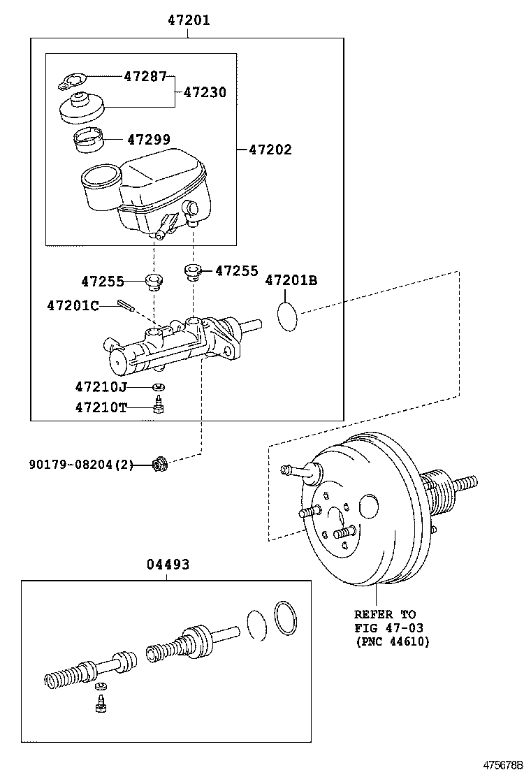 47201-52260 CYLINDER SUB-ASSY, BRAKE MASTER product image