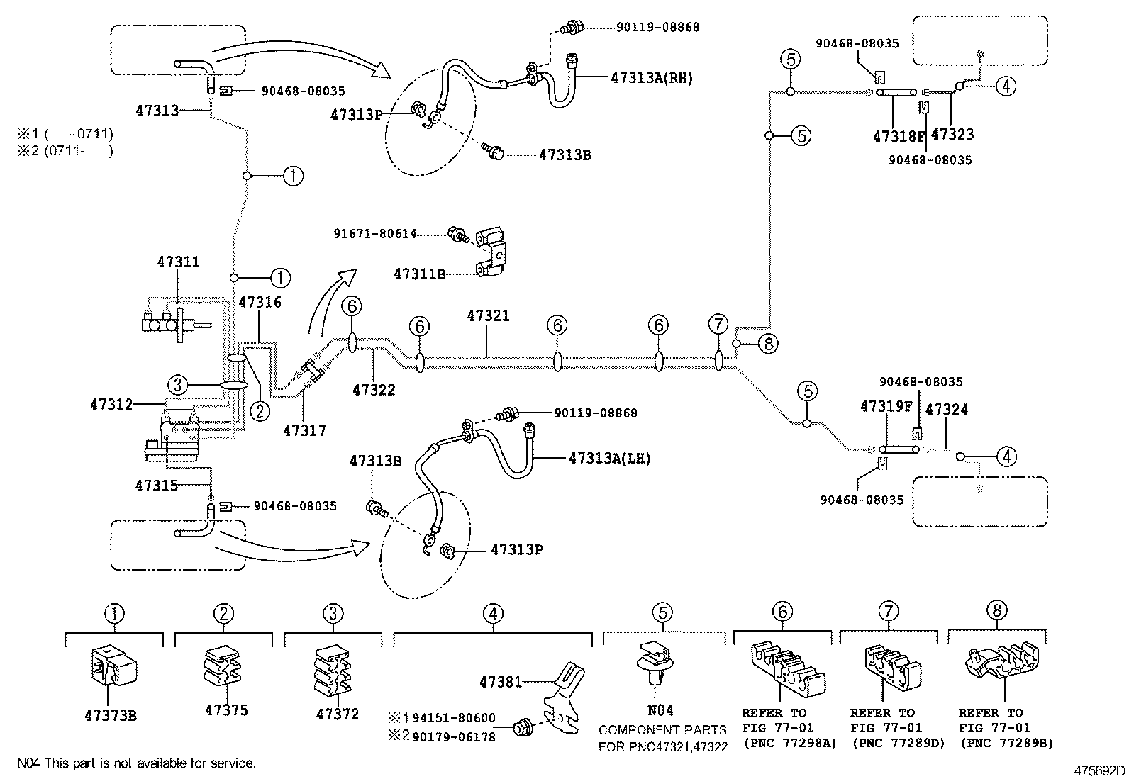 47311-0D210 TUBE, FRONT BRAKE, NO.1 product image