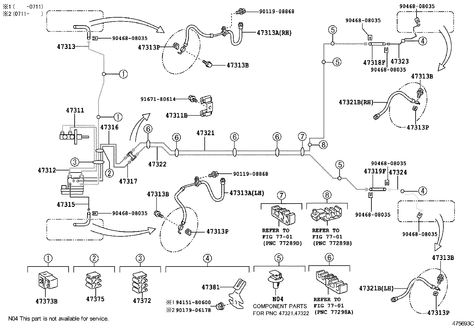 47311-0D210 TUBE, FRONT BRAKE, NO.1 product image