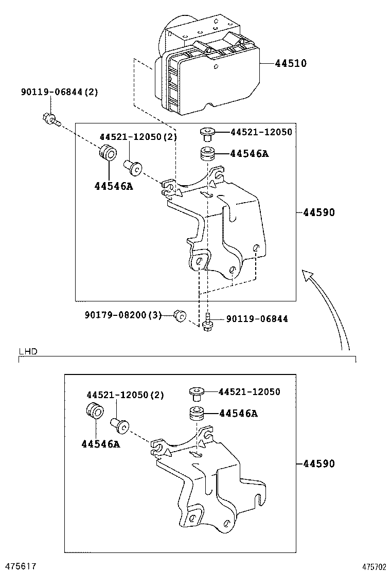 44590-12090 BRACKET ASSY, BRAKE ACTUATOR product image