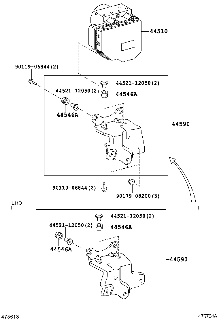44590-12090 BRACKET ASSY, BRAKE ACTUATOR product image