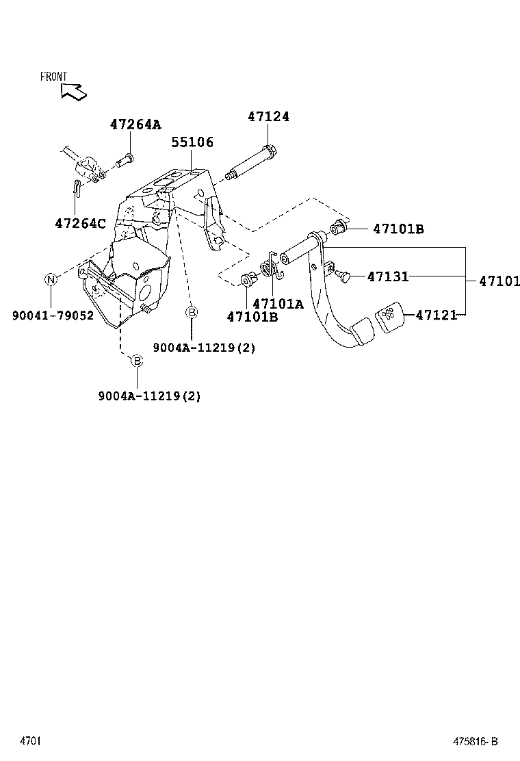 47110-BZ400 PEDAL SUB-ASSY, BRAKE product image