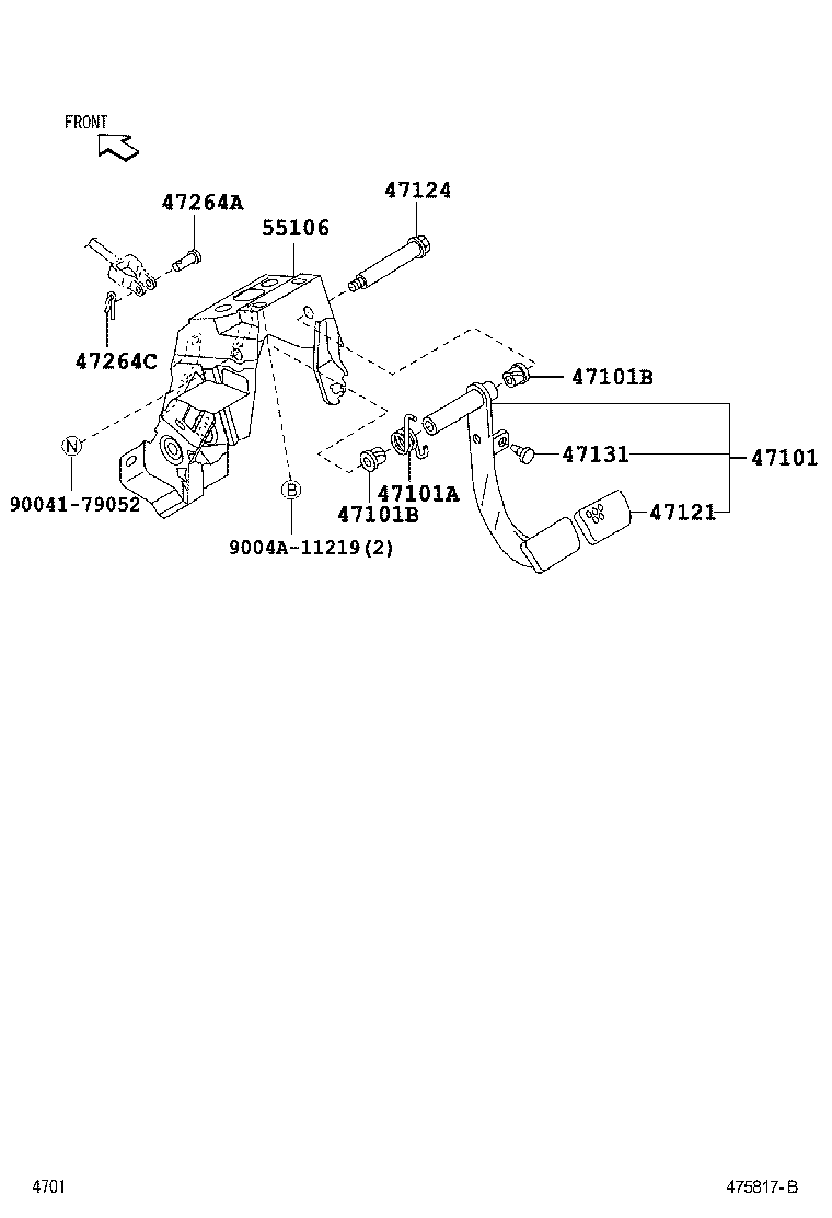 47110-BZ400 PEDAL SUB-ASSY, BRAKE product image