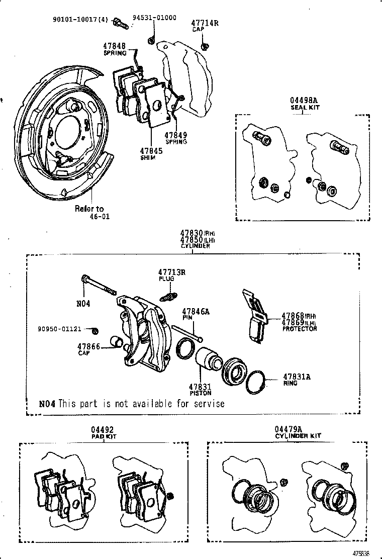04492-24020 PAD KIT, DISC BRAKE, REAR product image