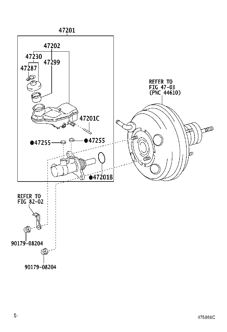 Toyota 47220-12200 RESERVOIR SUB-ASSY, BRAKE MASTER CYLINDER
