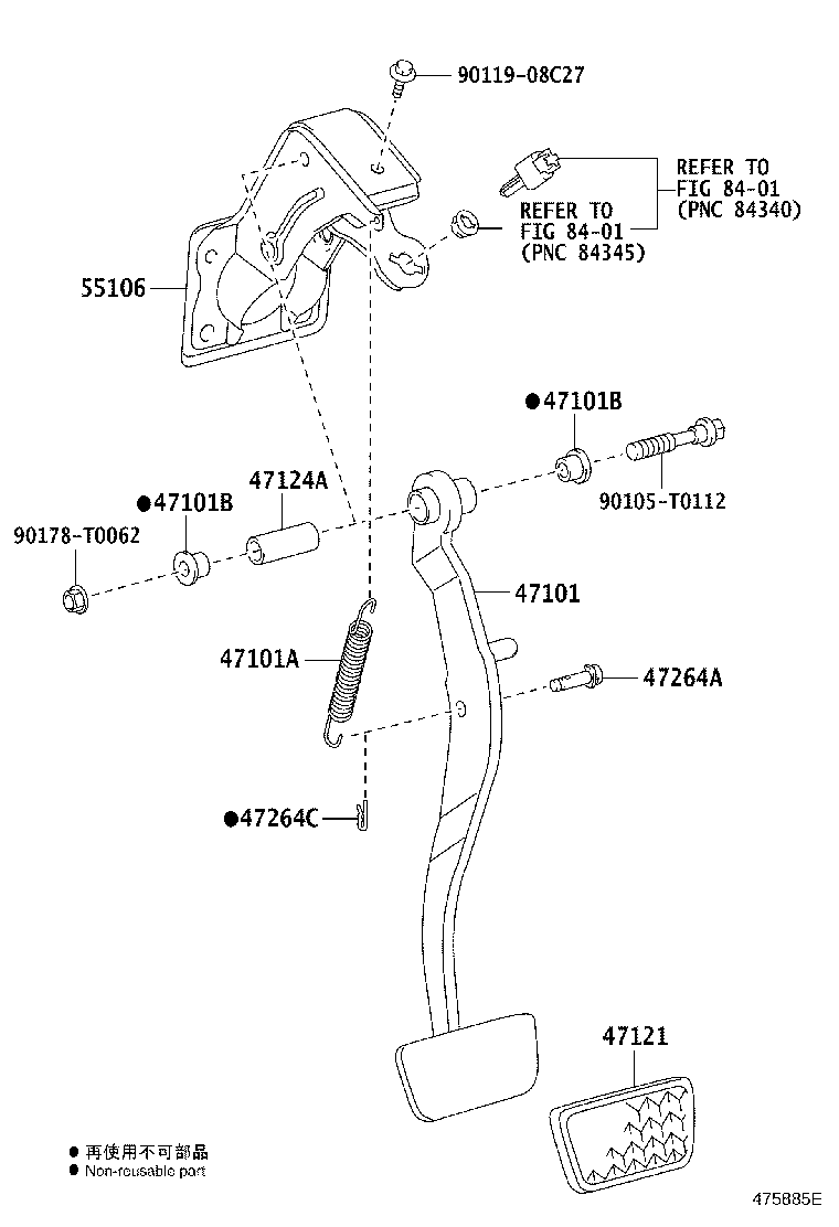 47101-0K030 PEDAL SUB-ASSY, BRAKE product image