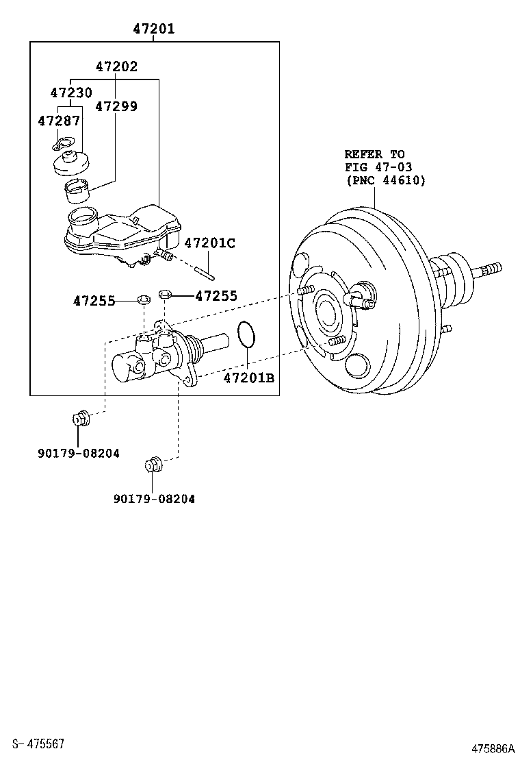 47201-12B02 CYLINDER SUB-ASSY, BRAKE MASTER product image