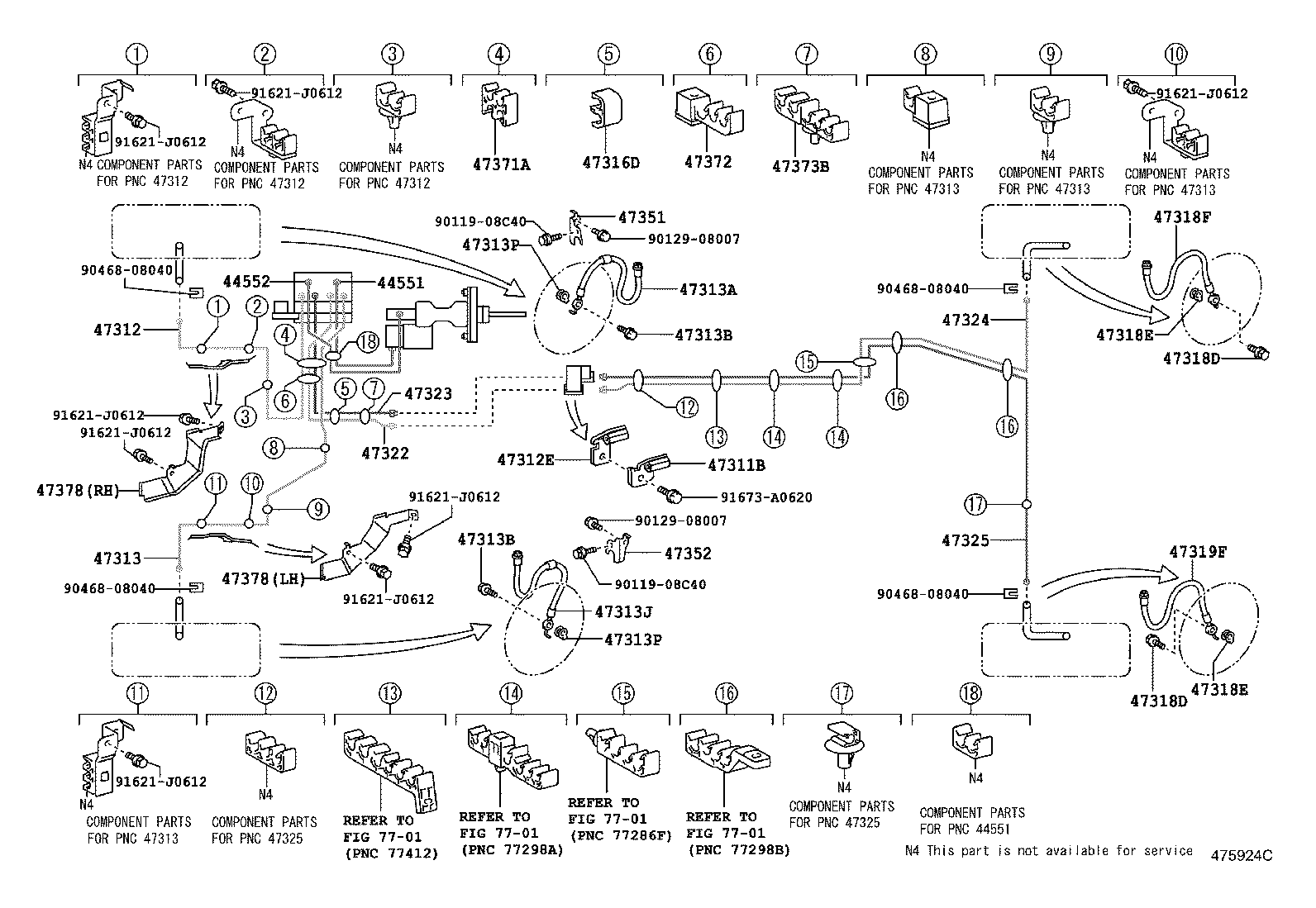 47313-50231 TUBE, FRONT BRAKE, NO.3 product image