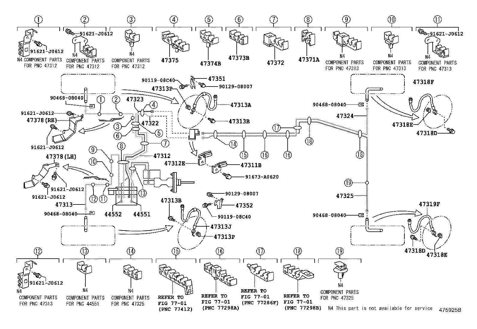 Toyota 47312-50260 TUBE, FRONT BRAKE, NO.2