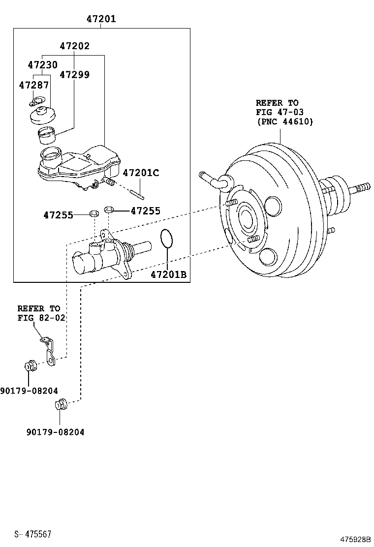 47201-02600 CYLINDER SUB-ASSY, BRAKE MASTER product image