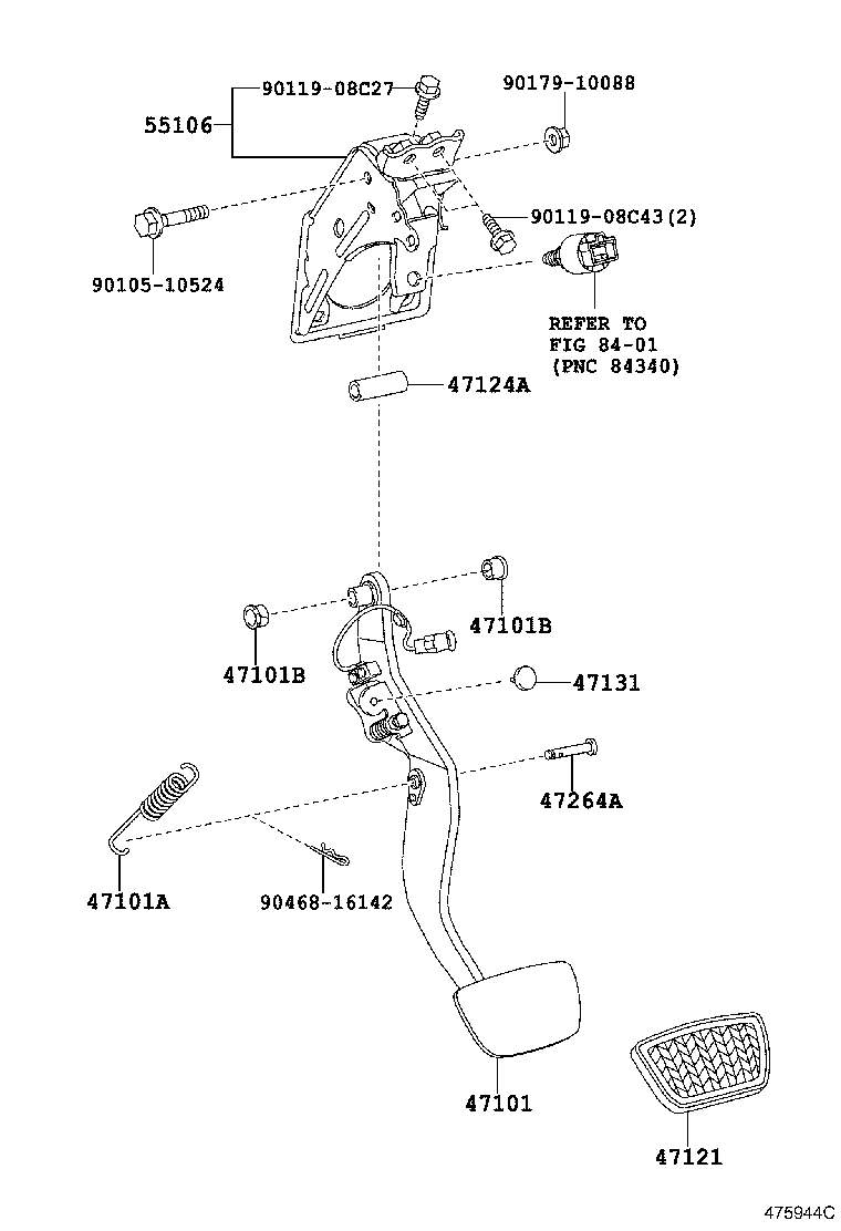 47106-48070 PEDAL SUB-ASSY, BRAKE product image