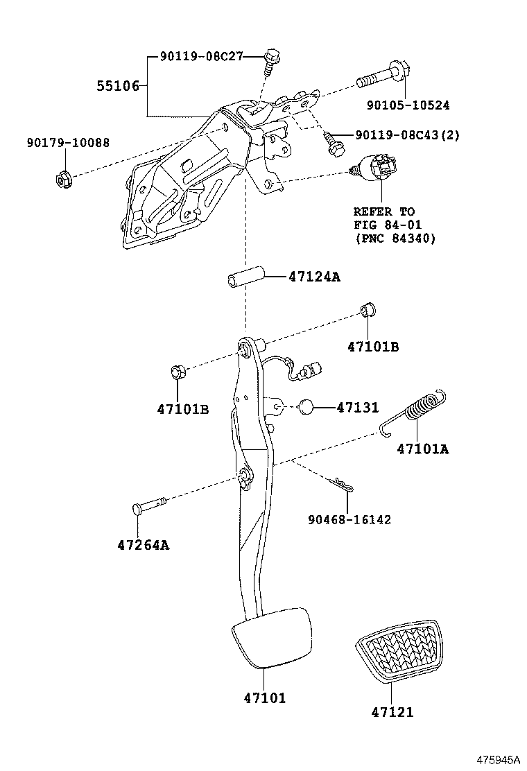 47106-48070 PEDAL SUB-ASSY, BRAKE product image