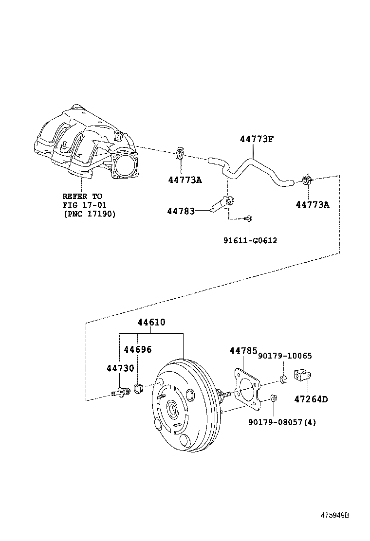 Toyota 44772-48070 HOSE, CHECK VALVE TO BRAKE BOOSTER