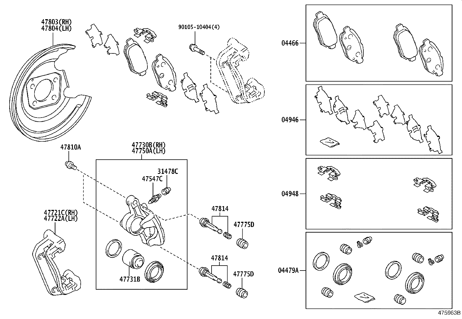 47816-52050 PLATE, PAD SUPPORT, NO.1(FOR REAR DISC BRAKE) product image