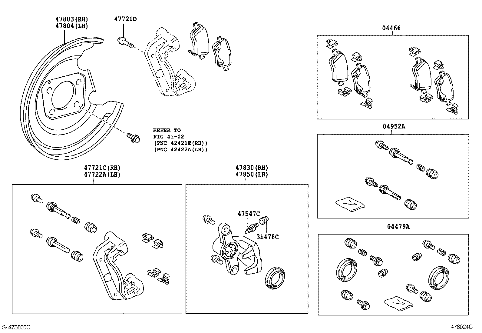 04466-02350 PAD KIT, DISC BRAKE, REAR product image