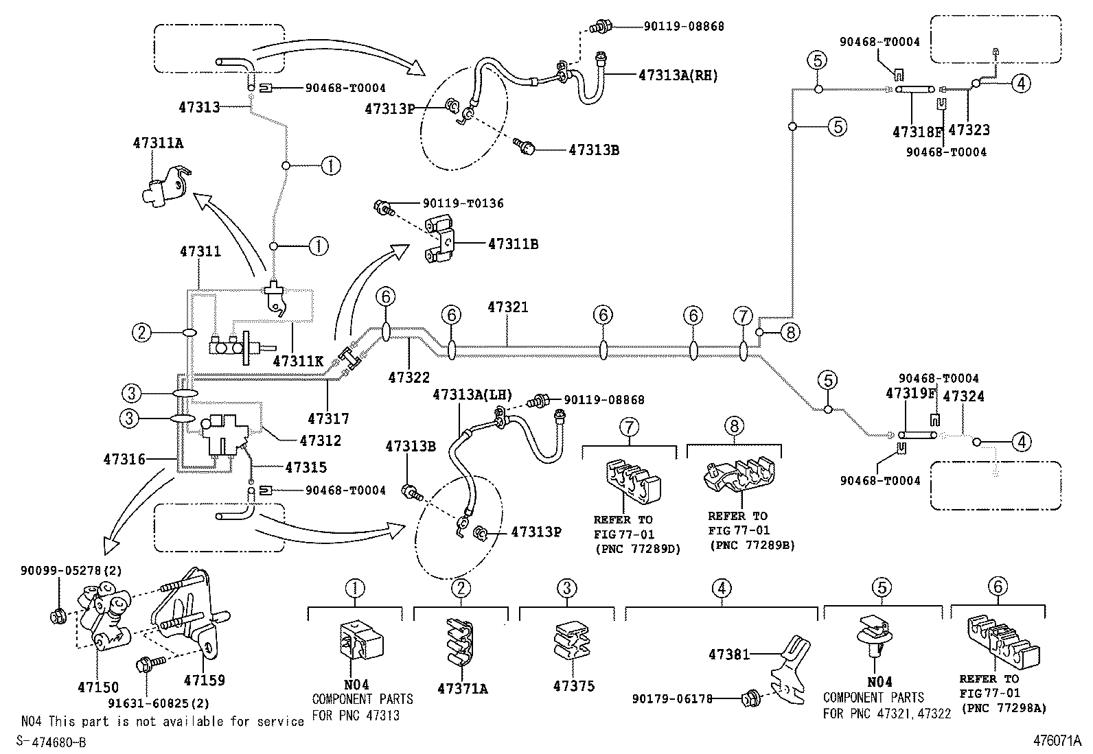 47311-0D260 TUBE, FRONT BRAKE, NO.1 product image