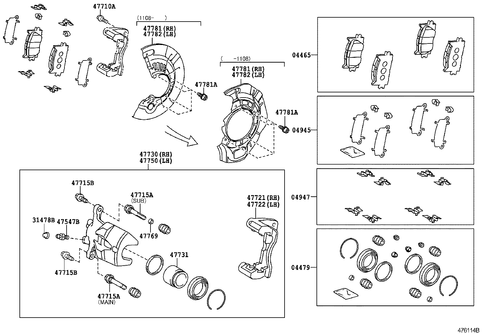 04465-08030 PAD KIT, DISC BRAKE, FRONT product image