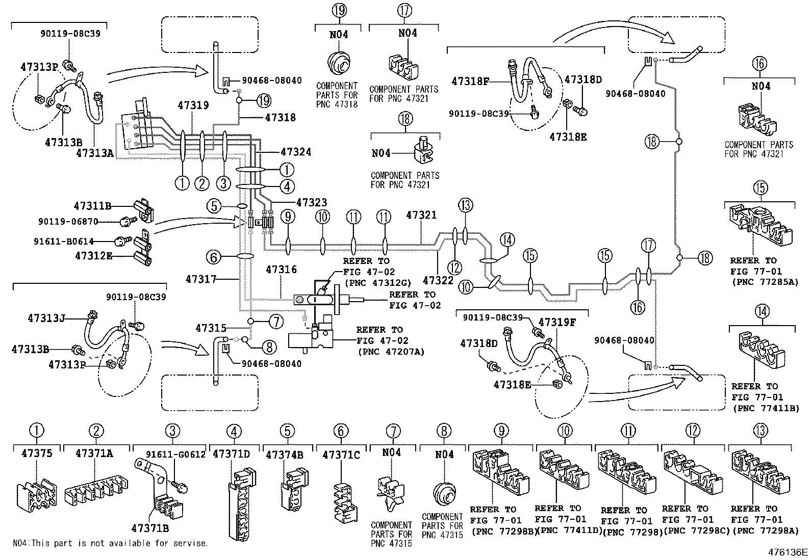 Toyota 47317-48280 TUBE, FRONT BRAKE, NO.7