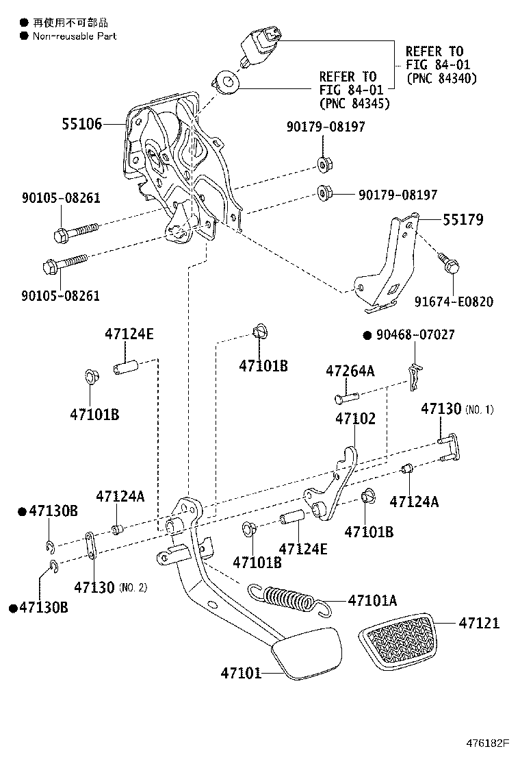 Toyota 47110-60470 SUPPORT ASSY, BRAKE PEDAL