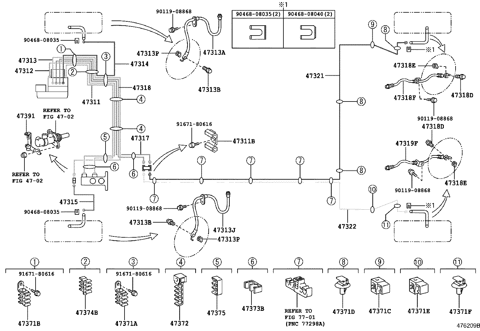 44590-12140 BRACKET ASSY, BRAKE ACTUATOR product image