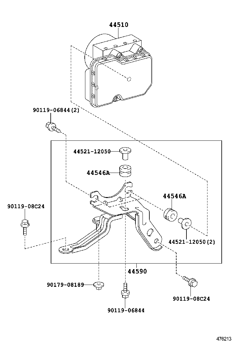 44590-12140 BRACKET ASSY, BRAKE ACTUATOR product image